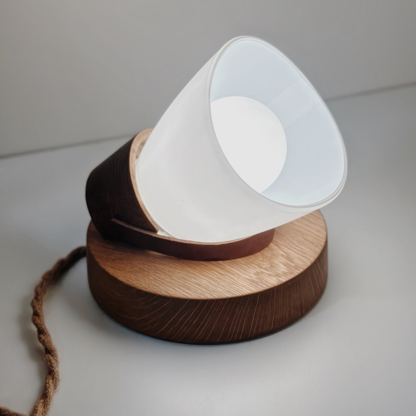 White Oak & Glass Accent lamp